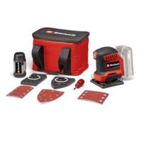 Einhell Akku-Faustschleifer TE-OS 18/113 3X Li-Solo Power X-Change, Schwingschleifer mit 3 wechselbaren Schleifplatten und integrierter Staubabsaugung