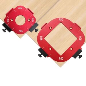 Radius Jig Router Schablonen Ecke, 4 in 1 Radius Schnellvorrichtung fuer Holzbearbeitung R10 R15 R20 R25 R30 R35 R40 R50 Radius Routing Vorlagen fuer DIY Projekte
