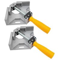 Zwei Winkelspanner mit 90 Grad-Winkel zum Schweißen und Ausrichten von Holz, Metall und Glas