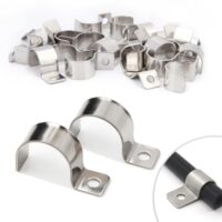 Kabelschellen aus Metall, Rohrschellen mit Einzelloch für Kabel und Wasserrohre, Befestigungsschelle für 24-25.5 mm Ø, Unterputzinstallation, Edelstahl 304
