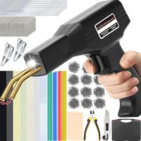Kunststoff schweißen - 220W hohe Leistung, 3-Sekunden schnelle Heizung, inkl. 800 PCS Schweißnägel und Zubehör für Kunststoffreparatur