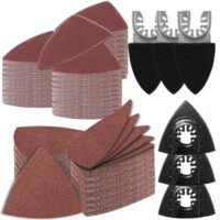 Vielseitiges Schleifpapier-Kit mit 240 Blatt in verschiedenen Körnungen und drei Dreiecks-Schleifscheiben