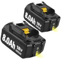 Ersatzakku für Makita Tools, 2x 18V 8000mAh, LED-Anzeige, Selbstausfallsicherheit und Überspannungsschutz