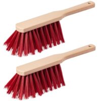 2er Set Handfeger für Draußen, Made in Germany, Handbesen aus Holz mit Borsten aus Kunststoff