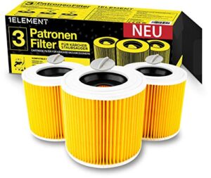 Kompaktset mit 3 Rundfiltern und 3 Verschluss-Schrauben für Kärcher Staubsauger, perfekt gegen Feinstaub und Gerüche, Allergiker-Filter mit Filtereffizienz bis 40μm.