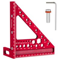 Präzisions-Messwerkzeug für Holzbearbeitung, 3D-Gehrungswinkel-Winkelmesser mit 15-90 Grad Messbereich, aus hochwertiger Aluminiumlegierung gefertigt.