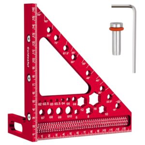 Präzisions-Messwerkzeug für Holzbearbeitung, 3D-Gehrungswinkel-Winkelmesser mit 15-90 Grad Messbereich, aus hochwertiger Aluminiumlegierung gefertigt.