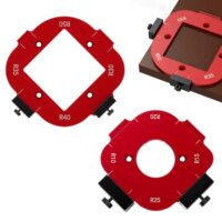 Runde Eckradius Schablone mit R10/15/20/25 und R30/35/40/50 Radius, 4 in 1 Radius Jig Router Schablonen für Holzbearbeitung, Aluminiumlegierung Eckradius Frässchablonen mit Quadratische Bohrung