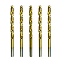 HSS-TiN Metall-Spiralbohrer, 5er Pack, 8,0 mm, geschliffen, für Metal und Edelstahl, professionelle Qualität, lange Lebensdauer