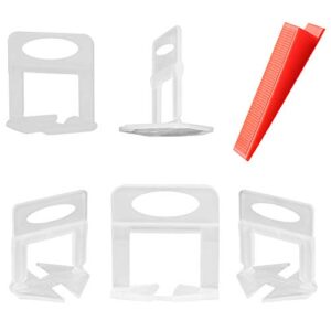 Verlegehilfe für Fliesen, Nivellierungssystem 3mm, Abstandshalter Clips und Wiederverwendbare Keile