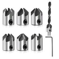 8 Stück Aufsteckversenker Set zum Holzbohren, Durchmesser 3-10mm/0.1-0.4 Zoll für Senker Bohrer