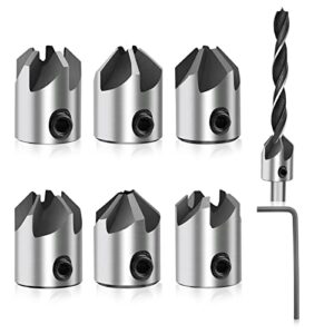 8 Stück Aufsteckversenker Set zum Holzbohren, Durchmesser 3-10mm/0.1-0.4 Zoll für Senker Bohrer