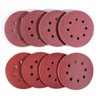 80 Stück exzentrischer Schleifer-Papiere 125mm klett, 8 Loch für Exzenterschleifer mit verschiedenen Körnungen von 40 bis 400.