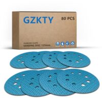 80 Stück 125 mm Klett-Schleifpapier, Exzenter-Schleifscheiben, 8-Loch-Korn-60-400-Schleifpads, Schleifmittel-Resistent gegen Zusetzen für Exzenterschleifer-Schleifmaschine-Poliermaschine