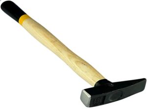 AERZETIX C46146 Schlosser Mechaniker Zimmermann Hammer 100g 270mm DIN 1041 Härte 50-58 HRC Eschenholzgriff Spitzspan Proof Stahlkopf Handwerkzeuge
