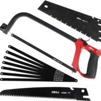 AIRAJ Metallsäge-Set, Bügelsägen mit 9 austauschbaren Klingen, Astsäge, Metallsäge und Handsegel für Metall, Holz, Stahl, PVC-Rohr und Gefrorenes Fleisch
