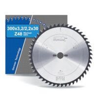 Hochwertiges Kreissägeblatt für Format- und Tischkreissägen, Hartmetall-Zahnwerkzeug mit mittel-feiner Schnitt, ideal für Holz, Holzwerkstoffe und Holzwerkstoff beschichtet