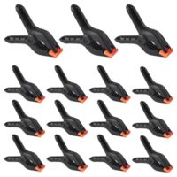 15 Stück Federklemmen für Holzbearbeitung, hochleistungs NYLON-Federn, PVC-Beschichtung, orangefarbene Spannfutter, abgerundete Griffe, rutschfest und fest, ideal für DIY-Projekte, Fotostudios und Fotohintergrunde