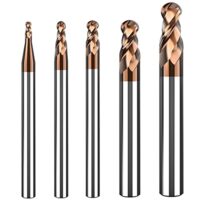 Hochwertige ASNOMY 5-teiliges Set mit Radiusfräsern und Kugelkopffräsern, ideal für Metallbearbeitung, Hartmetall, AlTiN-Beschichtung, HRC 55, CNC-Gravierfräser