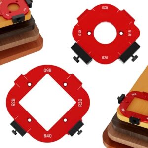 Frässchablone für Oberfräse, 2 Stück, verschiedene Radien (R10, R15, R20, R25, R30, R35, R40, R50) für Holzbearbeitungs-DIY-Projekte