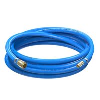 Druckluftschlauch Set mit 13mm InnenØ und einer Länge von 1m, hochflexibel, PVC-Schlauch, Einhandschnellkupplung und Steckstümpfe ohne Rückschlagventil