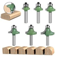 6 Stück Abrundfräser für Oberfräse, 8mm Schaft, Kugellager, Hartmetall, Werkzeuge für Holzbeschnitt