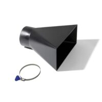Effizienter Absaugtrichter mit 100mm Öffnung für Werkstatt und industrielle Anwendung, inkl. Schlauchklemme.