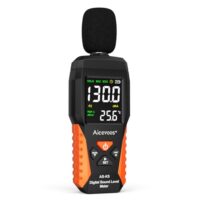 Aicevoos Dezibel Messgerät für die Messung von Schallpegeln mit Akustischen und Visuellen Alarmen, breiter Messbereich von 30 dB bis 130 dB.