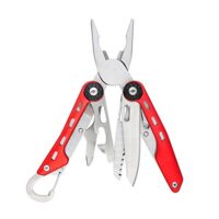 Multitool-Sicherheitsschloss aus Edelstahl mit Nylonscheide, 10.4 x 4.5 x 2.03 cm, Rot für Outdoor-Aktivitäten und Alltagsbedarf