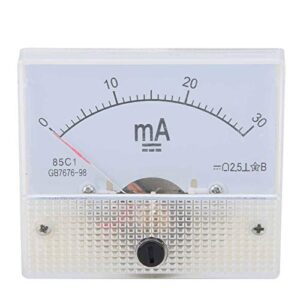 Analoges Amperemeter für die Messung von Gleichstrom, Skalenaufdruck klar lesbar, Zifferblatt mit Seidendrucktechnologie und rotem Zeiger