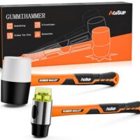 Gummihammer-Set mit 45mm Gummihammer und 30mm Doppelseitigem Weichen Hammer, ideal für Indoor- und Outdoor-Arbeiten, rutschfester und stoßdämpfender Griff