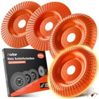 Holz-Schleifscheibe 125mm für Winkelschleifer - Extra scharf und flexibel - ideal für Schnitzen, Fräsen und Modellieren von Holzarten