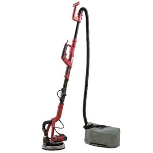 Langhalsschleifer, Trockenbauschleifer, Wand-Deckenschleifer, 750 Watt, Ø 225 mm, Teleskopstangem, Absaugsystem, Schwenkbarer Kopf, mit LED, Inklusive 6 Schleifscheiben und Koffer