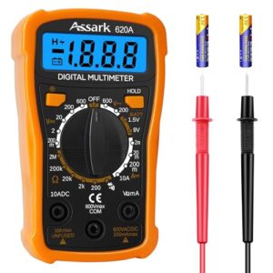 Digital Multimeter für die Messung von AC/DC-Spannung, DC-Stromstärke und Widerstand mit Hintergrundbeleuchtetem LCD-Display