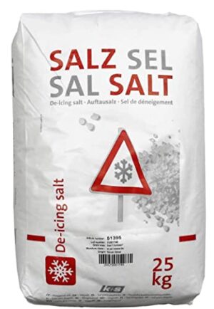 Klassisches Auftausalz ohne Split, weiß, 25 kg für glatte Auffahrten und Wege