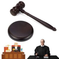Hochwertiges Auktionshammer Set aus Holz mit Richterhammer und Resonanzblock. Perfekt für Richter, Anwälte, Auktionen, Rollenspiel und Geschenke.