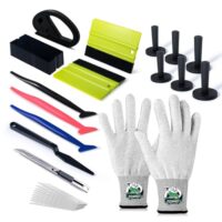 Auto Vinyl Werkzeug Kit, Autofolie Rakel Set für Tönungsfolie Wrap Folien WerkzeugSet, professionelle Anwendung für Wrapping 6PCS Auto Wrap Magnete und Vinyl Wrap Handschuhe Schaber Filzrakel Rakel Cuttermesser