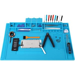 Aweohtle Lötmatte Silikon 500℃ Hitzebeständige Magnetisch Reparatur Matte Arbeitsmatte für Lötpistolen, Heißpistolen - groß 45x 30cm