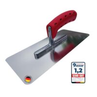 Hochwertige Edelstahl Glättekelle mit Softgriff und ergonomischem Griff, ideal für Verputzen, Glätten und Spachteln, Made in Germany