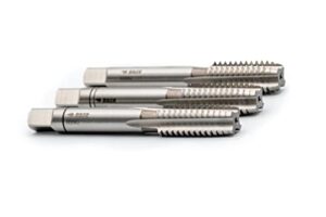 BAER Handgewindebohrersatz HSSG, 3-teiliger Satz für Gewinde von M 8 x 1,25, hochwertiges Werkzeug für die Gewindeschneidung bei der Bearbeitung von Holz oder anderen Materialien.