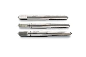 BAER Handgewindebohrersatz HSSG Handgewindebohrer 3-tlg. Satz M6 x 1,0 - Gewindeschneider - Gewindebohrer - Vorschneider + Mittelschneider + Fertigschneider - Gewindeschneiden
