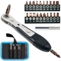 Mini-Ratschen-Schraubendreher mit Phillips, Schlitz, Torx, Sechskant, Vierkant und Pozidriv für Autos, Fahrräder, Häuser und DIY-Projekte