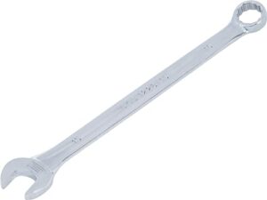 Maul-Ringschlüssel mit 15 mm Schließelweite, gefertigt aus Chrom-Vanadium-Stahl, hochglanzverchromt und kalt geschmiedet.