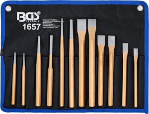 Das perfekte Werkzeugset für Heimwerker von BGS - 12-teilig, Splintentreiber, Meißel und Körner aus hochwertigem Carbon-Stahl.