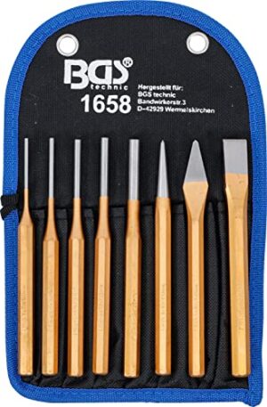 BGS 1658 Splintentreiber-Satz für Holzbearbeitung, inkl. Meißel und Körner, hochwertige Qualität