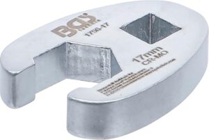 Hochwertiger Hahnenfußschlüssel aus Chrom-Molybdän-Stahl mit 10 mm (3/8") Schlüsselweite und SW 17 mm