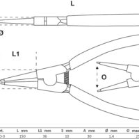 Sprengringzange mit gerader Form und rutschhemmendem Griff für Außen-Sprengringe, 150 mm, Seegering-Zange