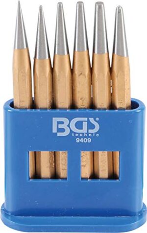 Durchtreiber- und Körner-Satz BGS 9409, Durchmesser 120 mm, Durchmesser 1 bis 5 mm, 6-teilig