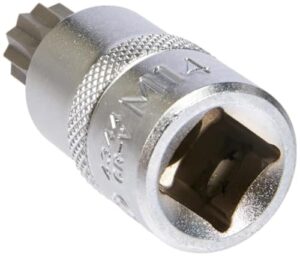 Chrom-Vanadium-Stahl-Bit-Einsatz mit Innenvielzahn-Spitze für XZN-Anwendungen, 12,5 mm (1/2") Länge: 55 mm, matt verchromte Oberfläche