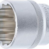 BGS Steckschlüssel-Einsatz Zwölfkant 12,5 mm für Hinterrad-Steckachsen aus Chrom-Vanadium-Stahl